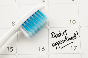 dental appointment written in on calendar