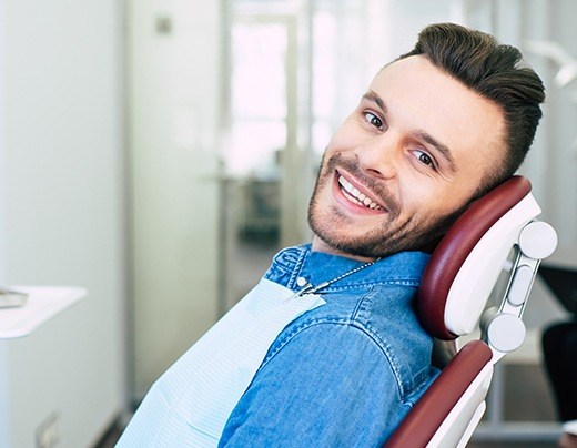 Smiling man at dental checkup