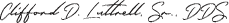Signature of Boerne Texas dentist Clifford D. Luttrell Sr. DDS