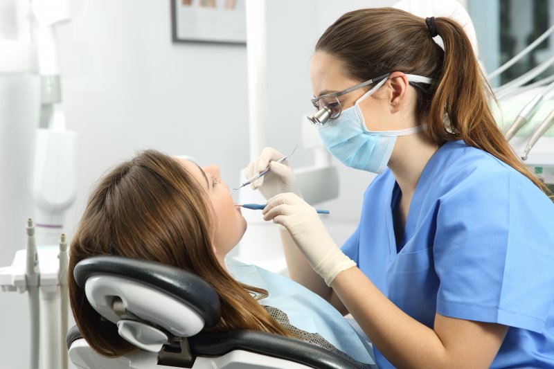 Woman at dental checkup